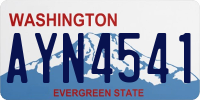 WA license plate AYN4541
