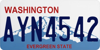 WA license plate AYN4542