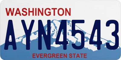WA license plate AYN4543