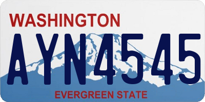 WA license plate AYN4545