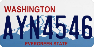 WA license plate AYN4546