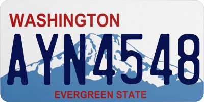 WA license plate AYN4548