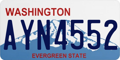 WA license plate AYN4552