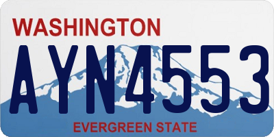 WA license plate AYN4553