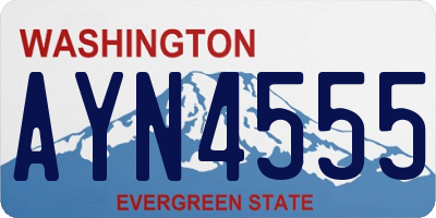 WA license plate AYN4555