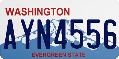 WA license plate AYN4556