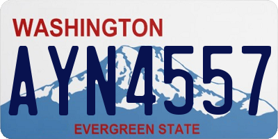 WA license plate AYN4557