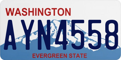 WA license plate AYN4558