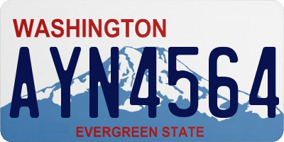 WA license plate AYN4564