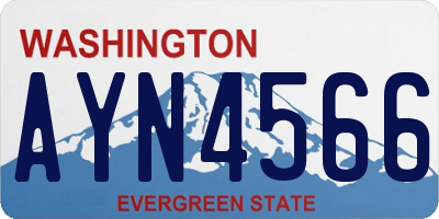 WA license plate AYN4566