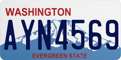 WA license plate AYN4569