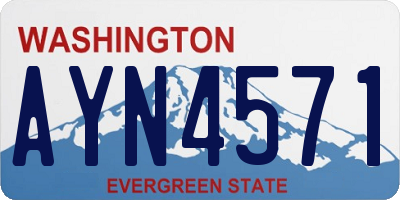 WA license plate AYN4571