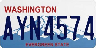 WA license plate AYN4574