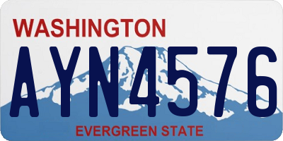 WA license plate AYN4576