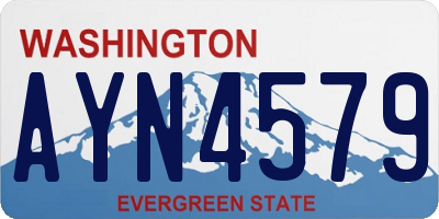 WA license plate AYN4579