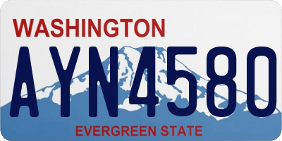 WA license plate AYN4580