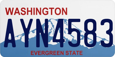 WA license plate AYN4583
