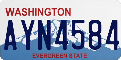 WA license plate AYN4584