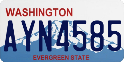 WA license plate AYN4585
