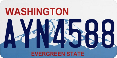 WA license plate AYN4588