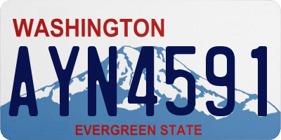 WA license plate AYN4591