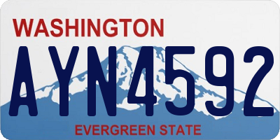 WA license plate AYN4592