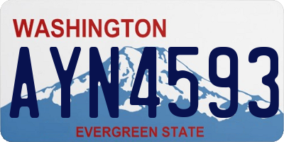 WA license plate AYN4593