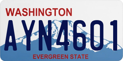 WA license plate AYN4601