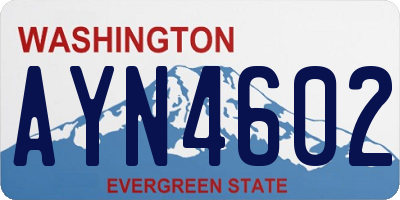 WA license plate AYN4602