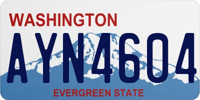 WA license plate AYN4604