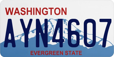 WA license plate AYN4607