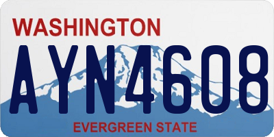 WA license plate AYN4608