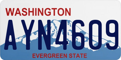 WA license plate AYN4609