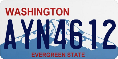 WA license plate AYN4612
