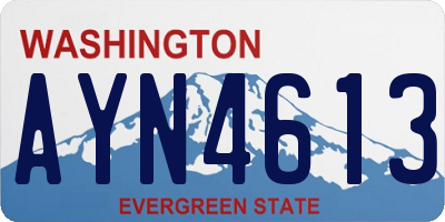 WA license plate AYN4613