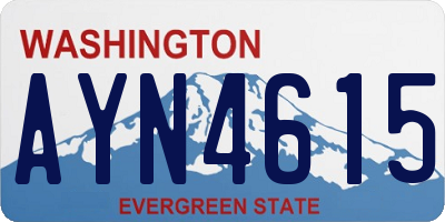 WA license plate AYN4615