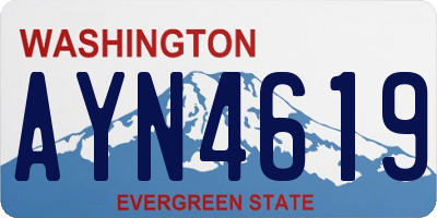 WA license plate AYN4619