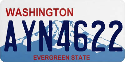 WA license plate AYN4622