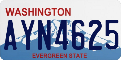 WA license plate AYN4625