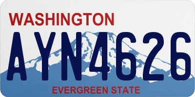 WA license plate AYN4626