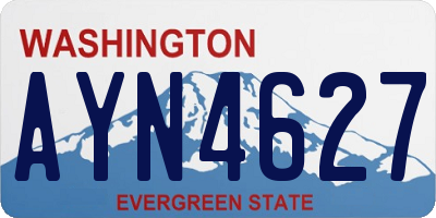 WA license plate AYN4627
