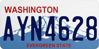 WA license plate AYN4628