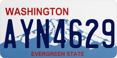 WA license plate AYN4629