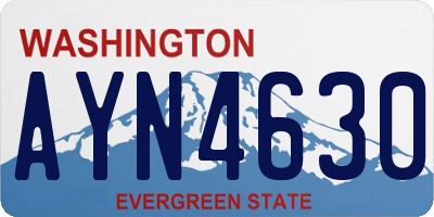 WA license plate AYN4630