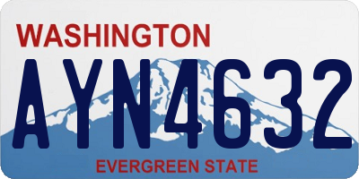 WA license plate AYN4632
