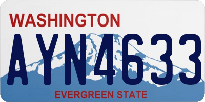 WA license plate AYN4633