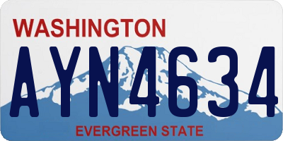 WA license plate AYN4634