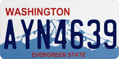 WA license plate AYN4639