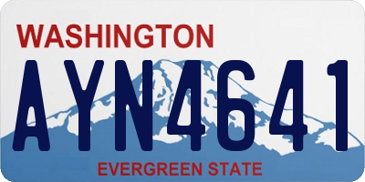 WA license plate AYN4641