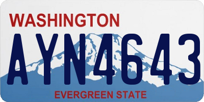 WA license plate AYN4643